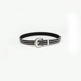 Studded Rhinestone PU Leather Belt - Trendsi
