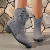 Point Toe Block Heels Boots - Trendsi - Flyclothing LLC
