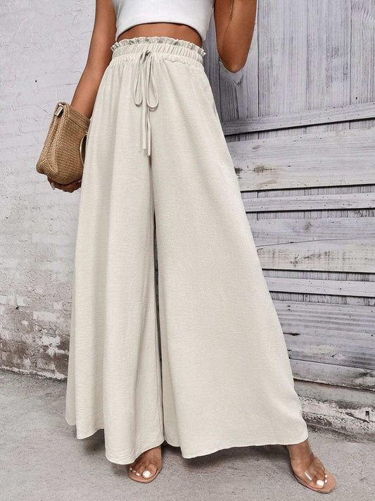 Tied High Waist Wide Leg Pants - Trendsi - Flyclothing LLC
