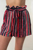 White Birch Full Size High Waisted Striped Shorts - Trendsi