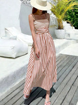 Striped Spaghetti Strap Casual Maxi Dress - Trendsi - Flyclothing LLC