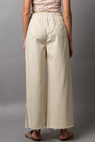 POL Distressed Drawstring Slit Wide leg Pants - Trendsi
