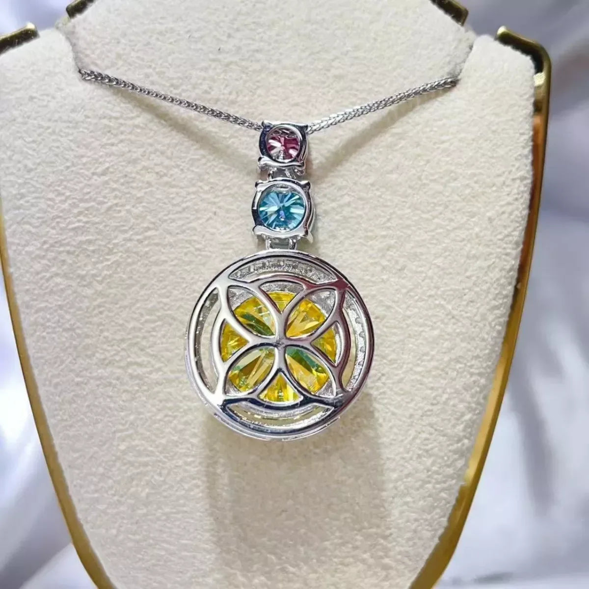 11.5 Carat Moissanite 925 Sterling Silver Necklace - Trendsi - Flyclothing LLC