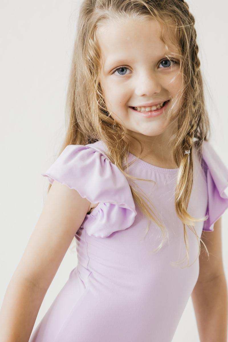 Lavender S/S Flutter Sleeve Leotard - Mila & Rose ® - Flyclothing LLC