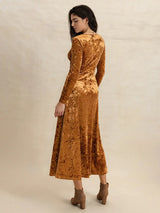 V-Neck Long Sleeve Midi Dress - Trendsi - Flyclothing LLC