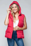 Snobbish Snap and Zip Closure Hooded Vest - Trendsi - Flyclothing LLC