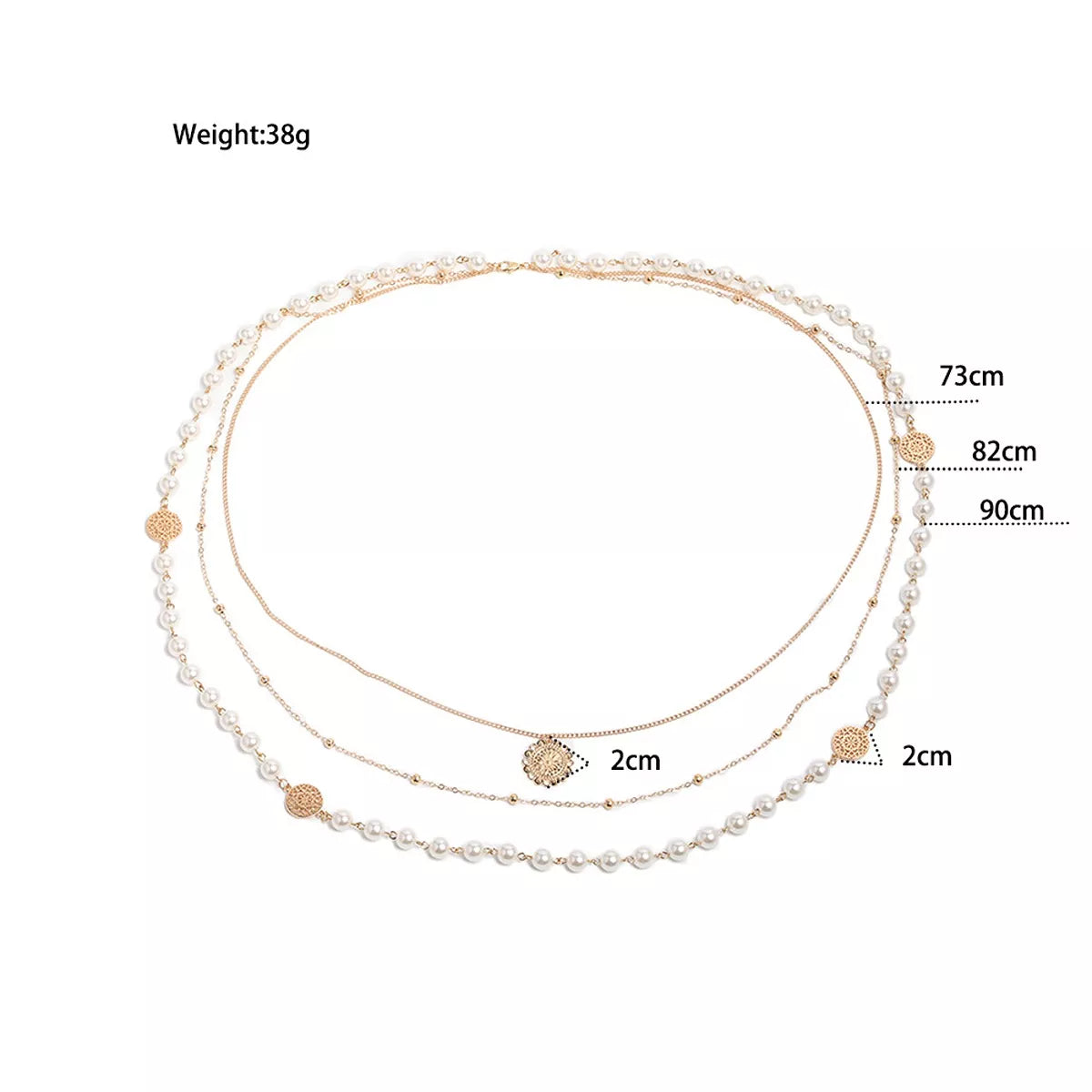 Multi-Layered Pearl and Coin Pendant Necklace - Trendsi - Flyclothing LLC