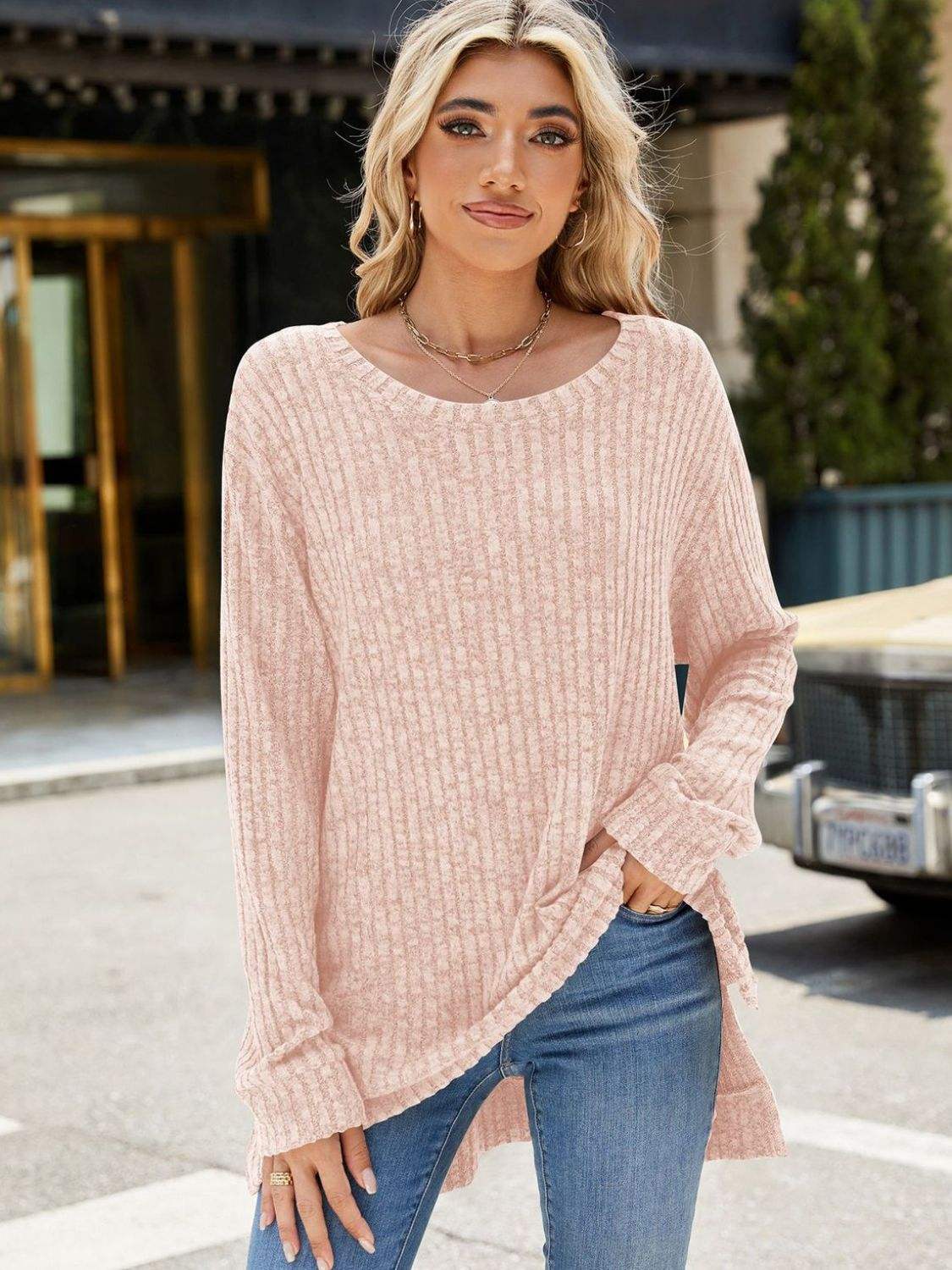 Round Neck Long Sleeve T-Shirt - Trendsi - Flyclothing LLC