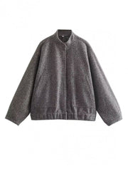 Full Size Snap Down Drop Shoulder Jacket - Trendsi