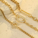 18K Gold-Plated Rhinestone Chain Bracelet - Trendsi - Flyclothing LLC