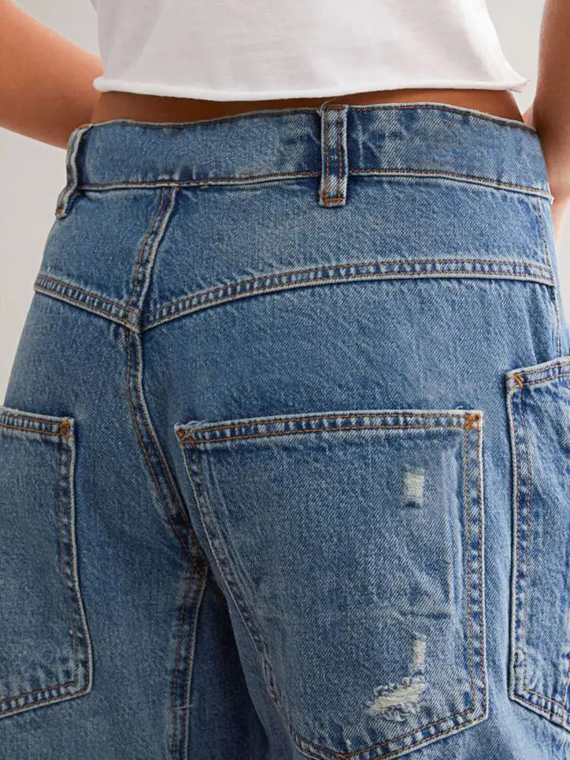 Distressed Jeans with Pockets - Trendsi - Flyclothing LLC