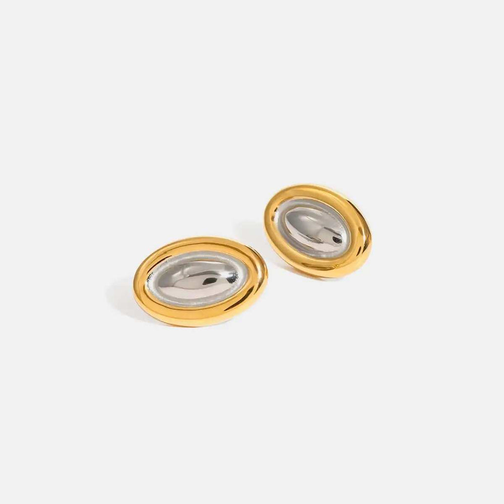 18K Gold-Plated Stainless Steel Stud Earring - Trendsi - Flyclothing LLC
