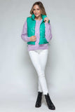 Snobbish Zip Up Turtleneck Shiny Quilted Vest - Trendsi - Flyclothing LLC