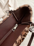 Faux Fur Leopard Shoulder Bag - Trendsi - Flyclothing LLC