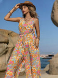 V-Neck Wide Leg Jumpsuit - Trendsi - Flyclothing LLC
