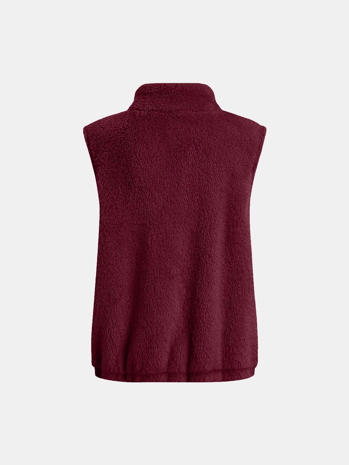 Full Size Fuzzy Zip Up Vest Coat with Pockets - Trendsi