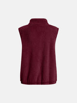 Full Size Fuzzy Zip Up Vest Coat with Pockets - Trendsi - Flyclothing LLC