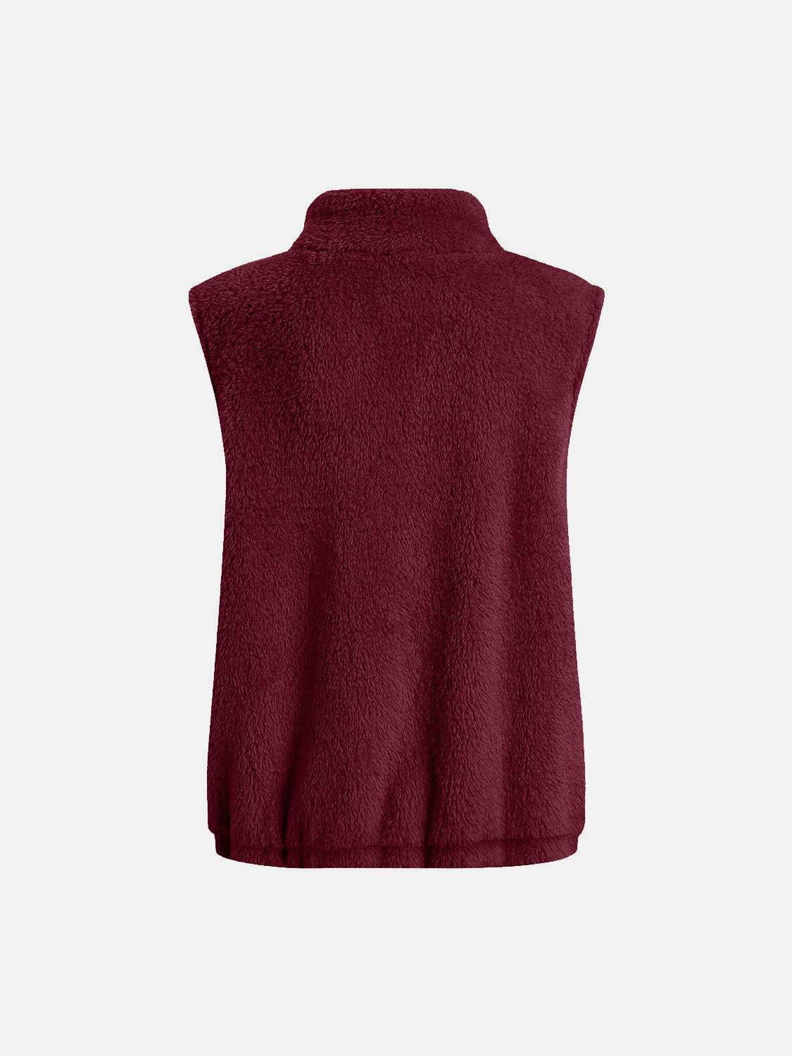Full Size Fuzzy Zip Up Vest Coat with Pockets - Trendsi - Flyclothing LLC