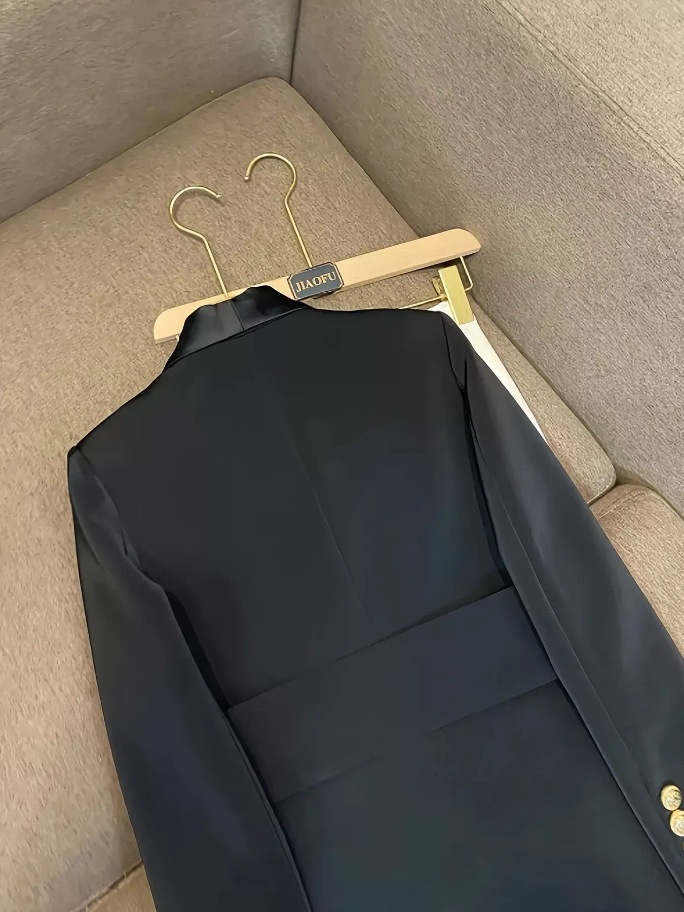 Double-Breasted Slim Fit Blazer - Trendsi - Flyclothing LLC