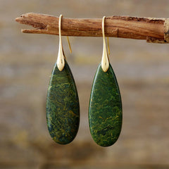 Natural Stone Waterdrop Shape Earrings - Trendsi