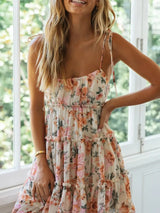 Floral Print Ruffle Tiered Mini Dress - Trendsi - Flyclothing LLC