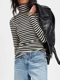 Exposed Seam Striped Turtleneck Long Sleeve T-Shirt - Trendsi - Flyclothing LLC