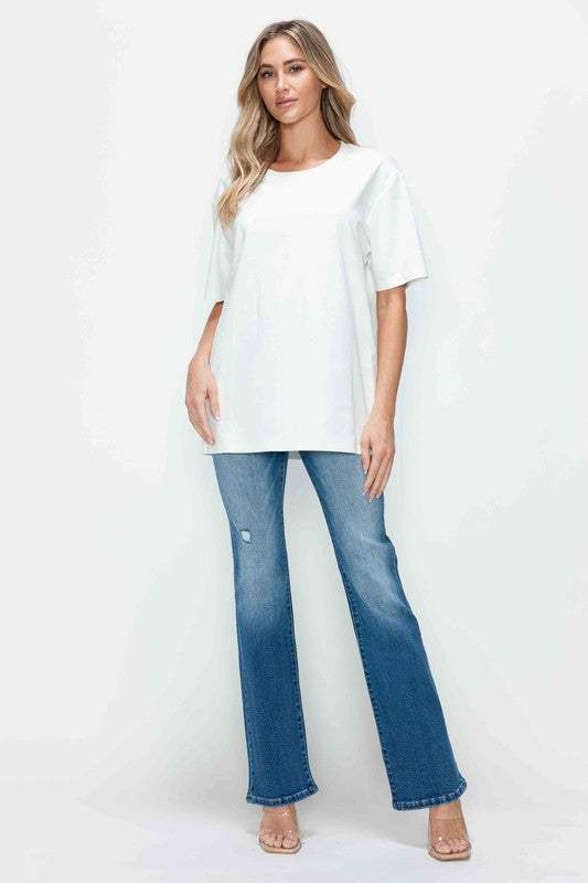 bytos Full Size Distressed High Rise Jeans with Pockets - Trendsi - Flyclothing LLC