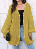 Open Front Long Sleeve Cardigan - Trendsi - Flyclothing LLC