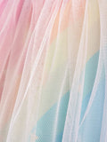 Children's Unicorn Graphic Rainbow Tulle Layered Dress - Trendsi - Flyclothing LLC