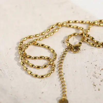 Titanium Steel Beaded Necklace - Trendsi - Flyclothing LLC