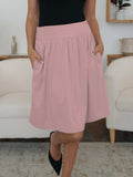 Elastic Waist Skirt with Pockets - Trendsi - Flyclothing LLC