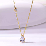 1.25 Carat Moissanite 925 Sterling Silver Teardrop Necklace - Trendsi - Flyclothing LLC