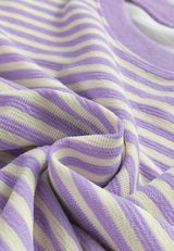 Striped Round Neck Long Sleeve Sweatshirt - Trendsi - Flyclothing LLC
