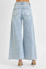 RISEN Full Size High Rise Ankle Wide Palazzo Jeans Plus Size - Trendsi - Flyclothing LLC