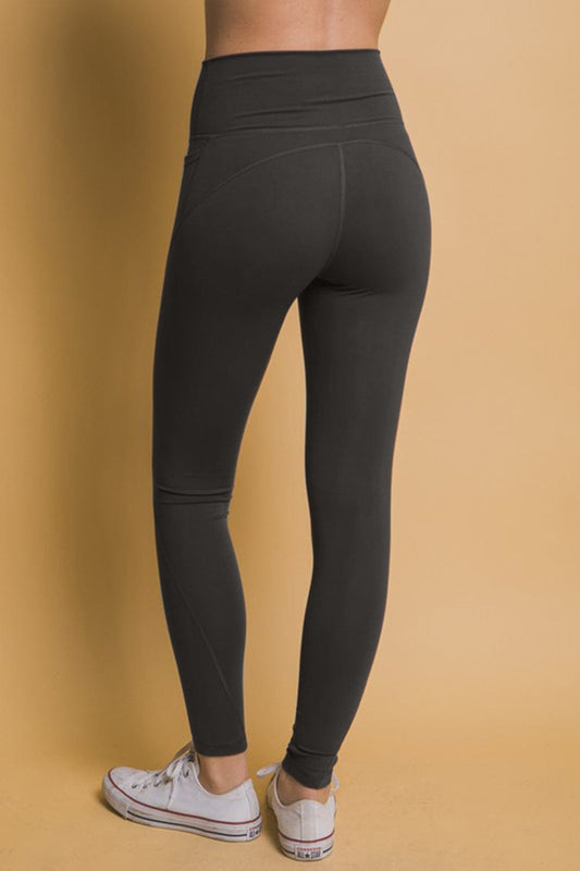 Love Tree High Waist Leggings with Side Pockets - Trendsi
