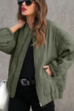 Zip Up Drop Shoulder Long Sleeve Puffer Jacket - Trendsi