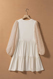 Tiered Round Neck Balloon Sleeve Mini Dress - Trendsi - Flyclothing LLC