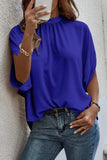 Tie Back Slit Half Sleeve Blouse - Trendsi - Flyclothing LLC