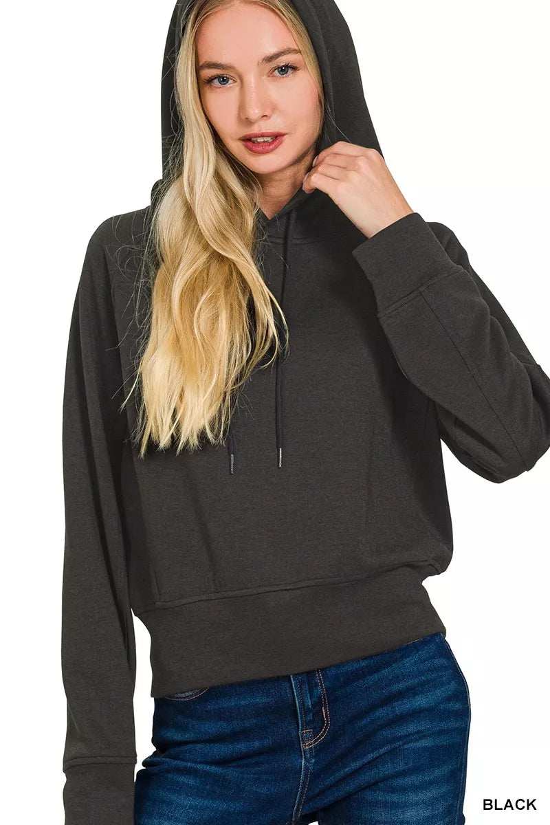 Zenana Drawstring Scuba Hoodie - Trendsi - Flyclothing LLC