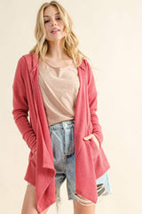 And The Why Full Size Thermal Hooded Open Front Cardigan with Pockets - Trendsi - Flyclothing LLC