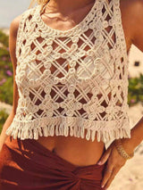 Cutout Round Neck Tank - Trendsi - Flyclothing LLC