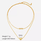 18K Gold-Plated Double Layered Necklace - Trendsi - Flyclothing LLC