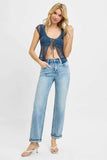 RISEN Full Size High Rise Ankle Boyfriend Distressed Jeans Plus Size - Trendsi - Flyclothing LLC