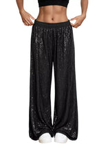 Sequin Wide-Leg Pants - Trendsi - Flyclothing LLC