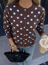 Polka Dot Button Up Cardigan - Trendsi - Flyclothing LLC