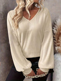 Bow Back V-Neck Drop Shoulder T-Shirt - Trendsi - Flyclothing LLC