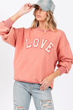 SAGE + FIG LOVE Path Applique Drop Shoulder Sweatshirt - Trendsi