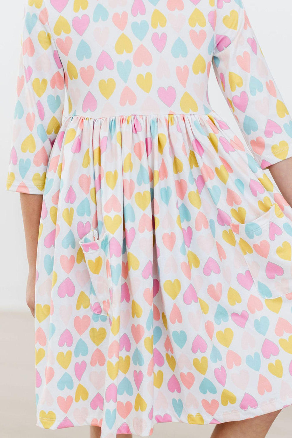 Sweetheart 3/4 Sleeve Pocket Twirl Dress - Mila & Rose ®