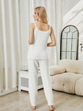 Fuzzy V-Neck Cami and Pants Lounge Set - Trendsi - Flyclothing LLC