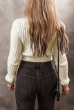 Cable-Knit Round Neck Long Sleeve Sweater - Trendsi - Flyclothing LLC